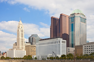 Columbus Ohio USA, skyline of business buildings