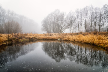 Obraz premium Autumn landscape with lake.