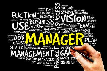 MANAGER word cloud, business concept