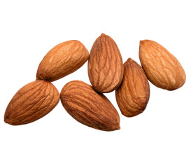 almond nuts isolated on white background close up