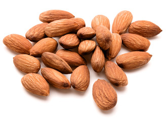 almond nuts isolated on white background close up