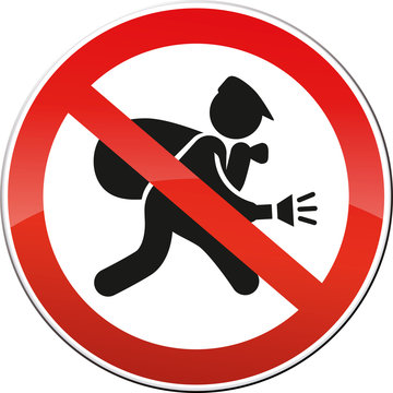 Schild Einbrecher Sicherheit