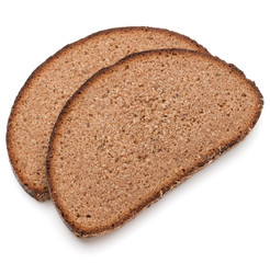 Slice of fresh rye bread isolated on white background cutout