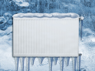 Frozen heating radiator