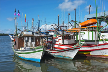 fishing boats moored