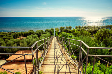 Stairs way to the Mediterranean sea