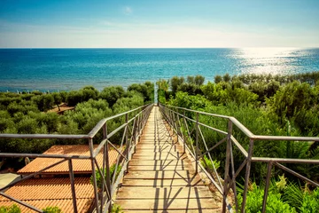Gartenposter Abstieg zum Strand Treppenweg zum Mittelmeer