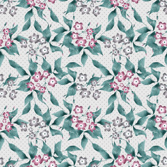 Seamless floral retro pattern background flowers wallpaper texti