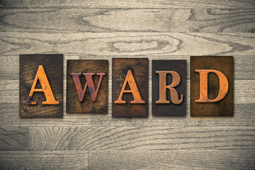 Naklejka premium Award Wooden Letterpress Concept