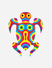 Turtle abstract colorfully, art vector illustration