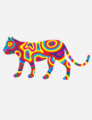 Tiger abstract colorfully, art vector illustration