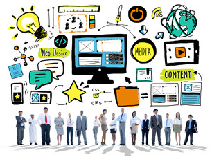 Business People Web Design Content Aspiration Team Concept