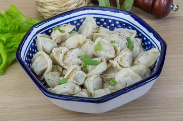 Boiled russian dumplings