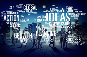 Global Business People Commuter Walking Ideas Concept