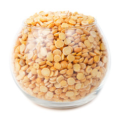 Peas in a glass bowl