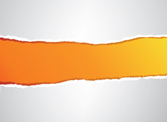 Orange torn paper