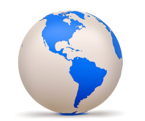 Globe - 3d model of Earth Planet