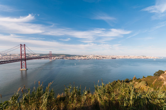 25th of April Suspension Bridge in Lisbon, Portugal.