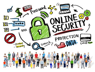 Obraz na płótnie Canvas Online Security Protection Internet Safety People Concept