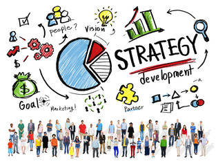 Obraz na płótnie Canvas Strategy Development Goal Marketing Vision Planning Concept