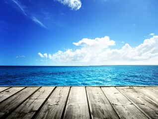 Photo sur Plexiglas Jetée caribbean sea and wooden platform