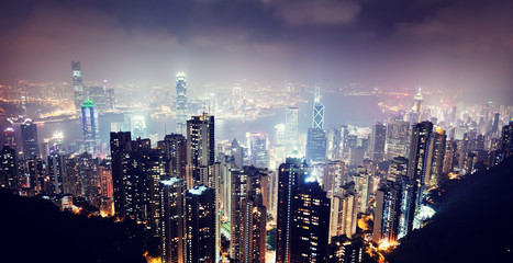 Fototapeta na wymiar Hong Kong island from Victoria's Peak
