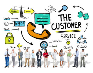 Obraz na płótnie Canvas The Customer Service Target Market Support Assistance Concept