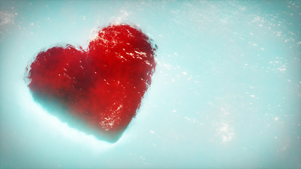 Red heart greeting card. Saint Valentine's day.