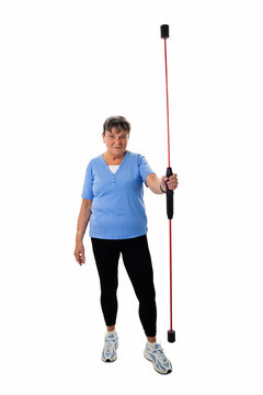 Seniorin mit Schwingstab - Senior woman with swing stick