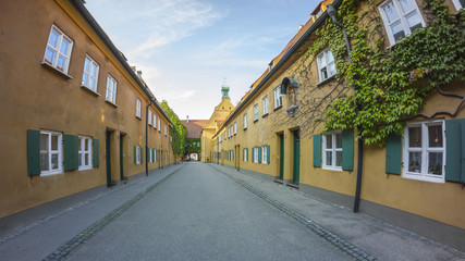 Obraz premium The Fuggerei in Augsburg, world's oldest social housing