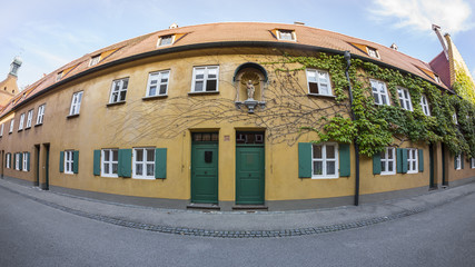 The Fuggerei in Augsburg, world's oldest social housing