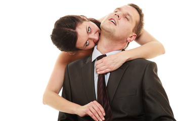 Dominant bride with husband