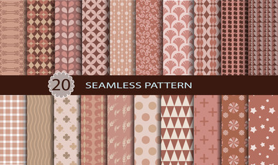 20 retro seamless patterns.vector