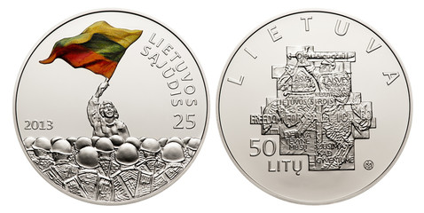 commemorative circulation  50 litas coin