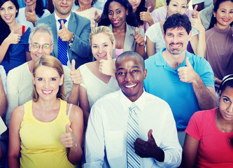 Thumbs Up People Diversity Multiethnic Group Concept