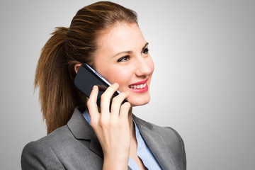 Woman talking on the phone