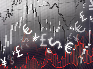 Obraz premium graphs and money symbol