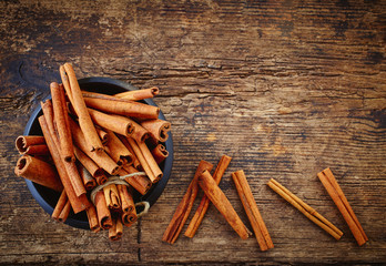 bowl of cinnamon sticks