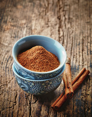 bowl of cinnamon powder