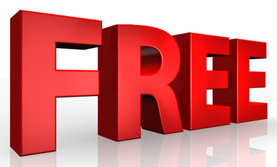 3D free word on white isolated background