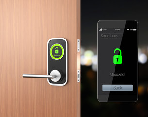 Smart lock concept with clipping path. original design - obrazy, fototapety, plakaty