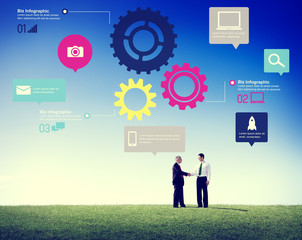 Team Teamwork Cog Functionality Technology Business Concept