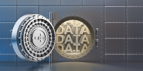 Open vaulted steel door with 