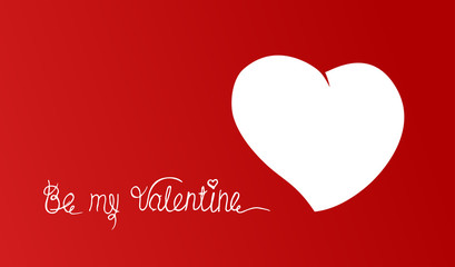 white heart on red background