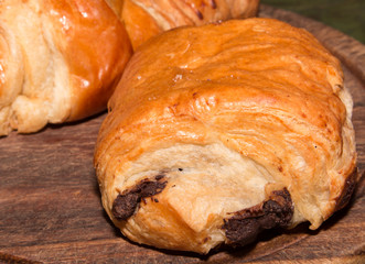 Pain au chocolate French patisserie.
