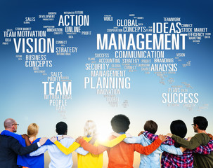 Global Management Training Vision World Map Concept