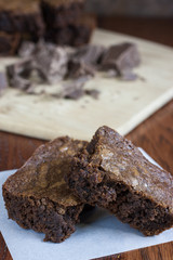 Chocolate Brownies on Parchment