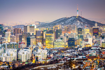 Seoul, South Korea Skyline - obrazy, fototapety, plakaty