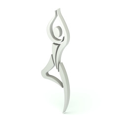 Yoga Person standing pose.3D icon