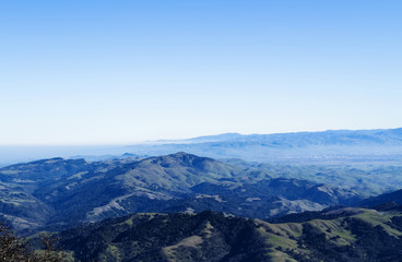 Wide Angle View South From Mount Diablo California